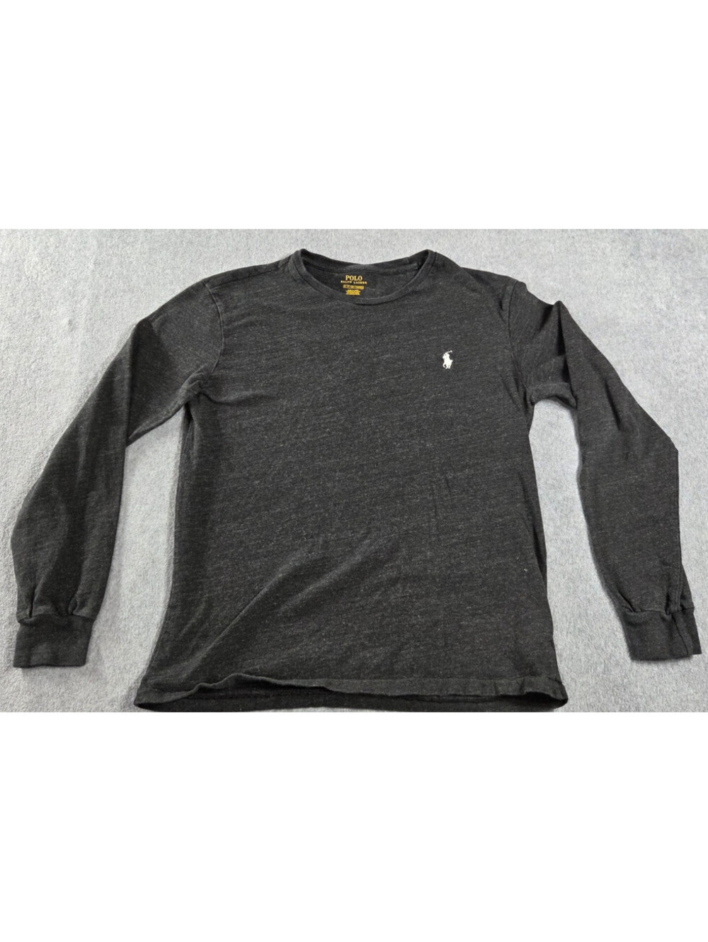 Polo Ralph Lauren Long Sleeve Shirt Gray Heather Pony Logo Men’s Small S CrewTee